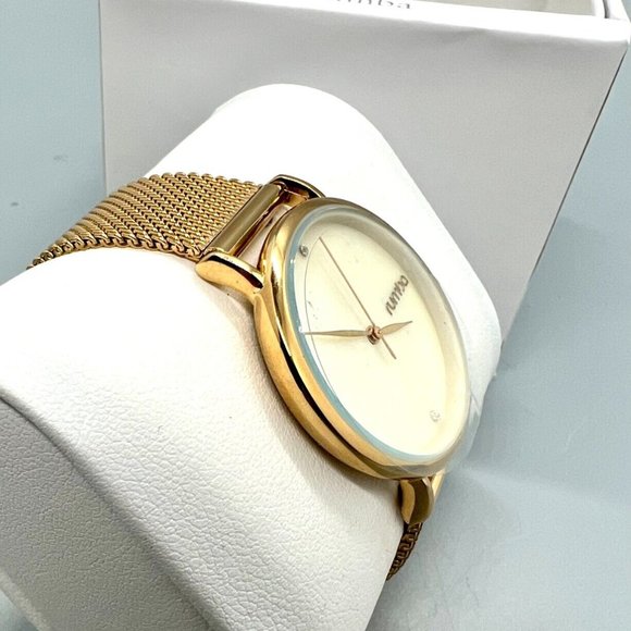 Rumba NY|LA Women's Gold Mesh Analog Dial Quartz Watch FRY137 - Picture 3 of 6